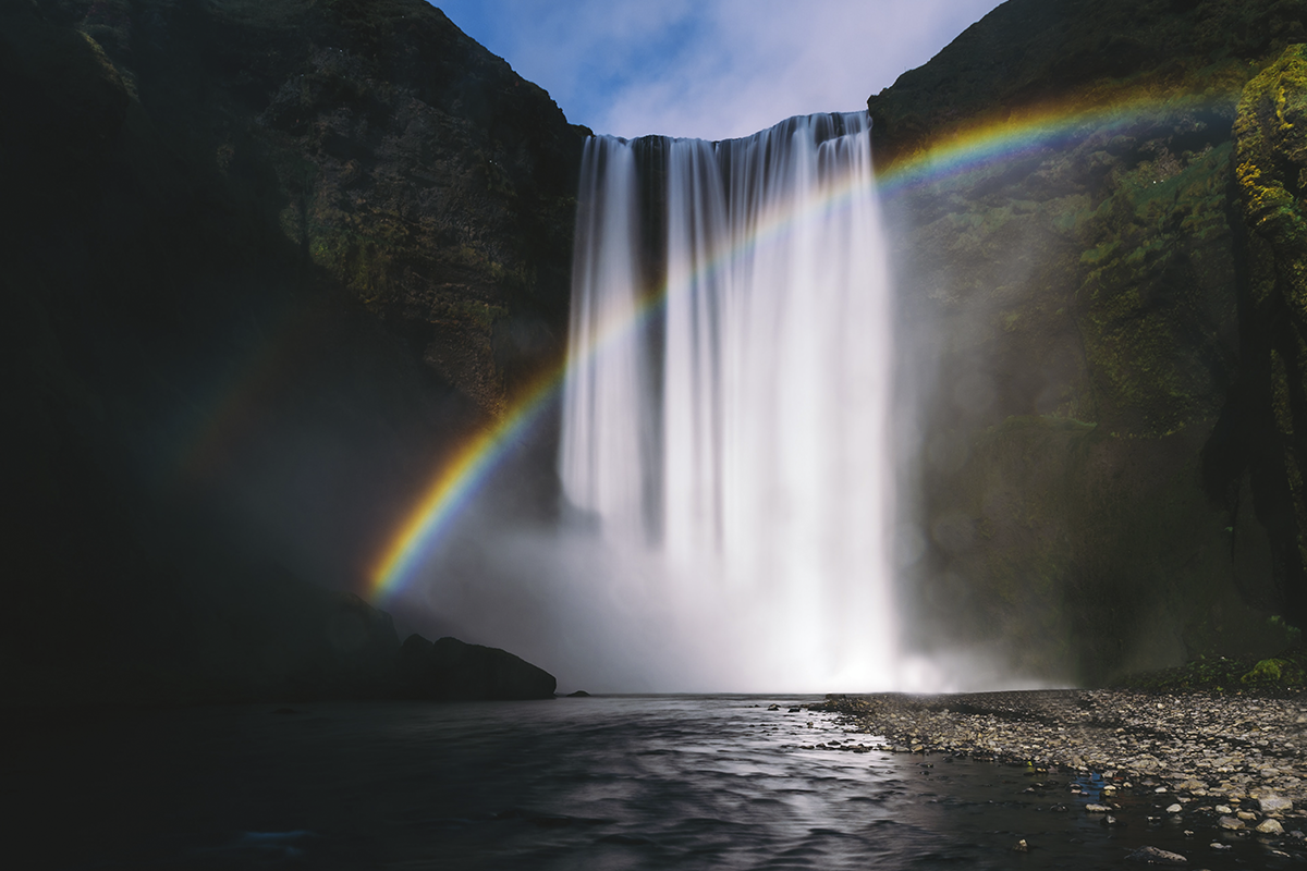 waterfall and rainbow